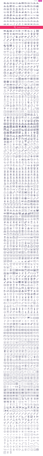 1791 icons in Unigrid set : Unigrid contains 1791 outline vector icons divided into following categories:Baby, Basic, Biology, Buildings, Clothing & Accessories, Design, Devices, Finance, Food, Fruits & vegetables, Holidays, Human, Maps & Trav