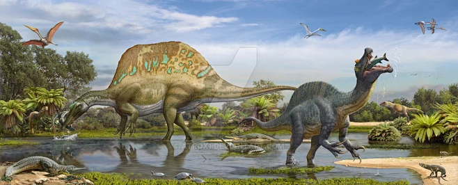 Spinosaurus and Sigilmassasaurus(10F13)-花瓣网