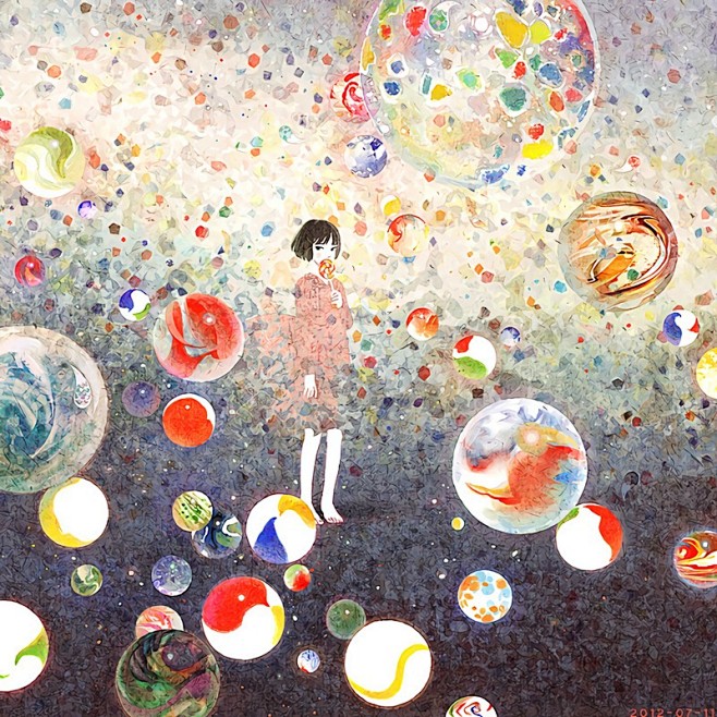 Jun Kumaori孤独的少女插画