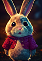 Hyperdetailed digital art bunny as a pixar character, render from Square-Enix-Luminous-Engine, photorealistic, diffuse lighting, autumn environment, lifelike, rembrandt lighting,