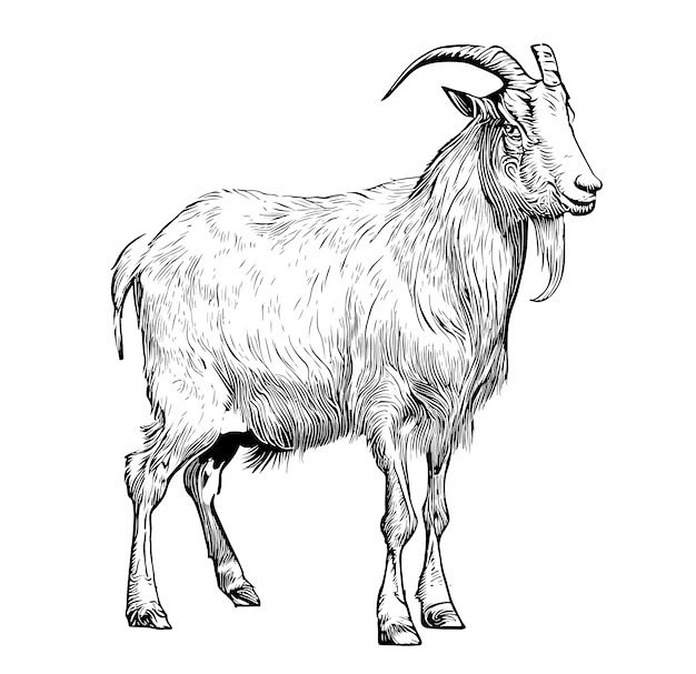 山羊插画矢量图设计素材