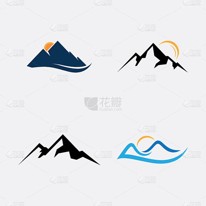 山标志符号，山矢量符号