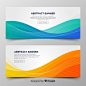 Abstract wave banners Free Vector