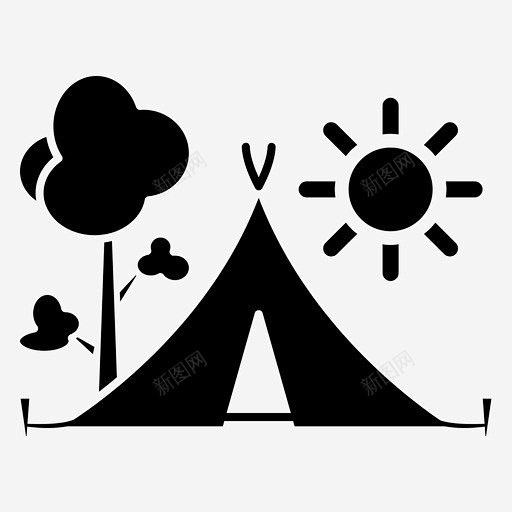 中午露营白天晚上图标 设计图片 免费下载 页面网页 平面电商 创意素材
