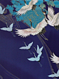 Cranes in Japanese kimono fabric #JapaneseCranes: