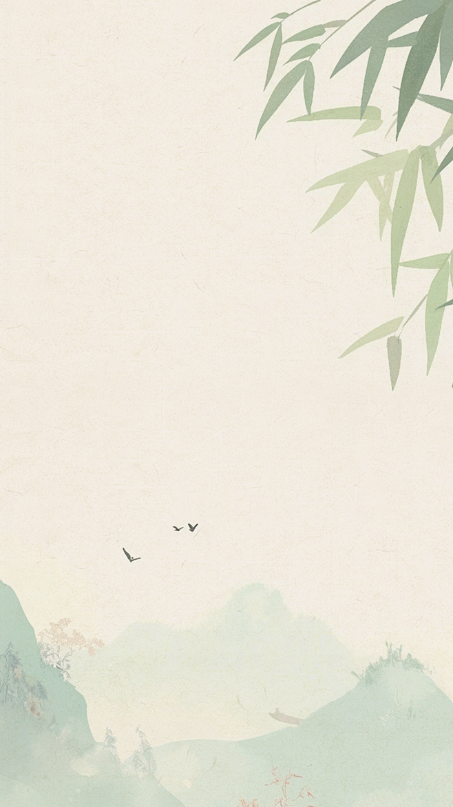 花瓣素材_夏日中国风-竹叶宣纸国风背景图片_193630852