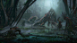 General 2560x1440 concept art Nikola Sinitsa mist fantasy art trees