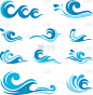 set water wave element collections icon logo