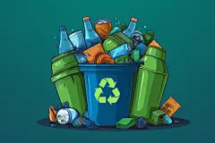 垃圾分类环境保护环保插画