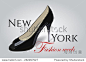 One black shoe with a long heel. New York Fashion Week. Vector illustration