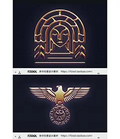 金色文字徽标效果 平面设计素材3d字体立体PNG模板海报PS样机插件-淘宝网