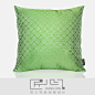 匠心宅品 现代中式样板房/软装靠包抱枕 绿几何提花方枕（不含芯