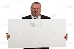 英俊的商人介绍你的产品