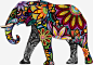 手绘彩色花朵大象图案矢量图高清素材 图案 大象 彩色 手绘 花朵 矢量图 免抠png 设计图片 免费下载