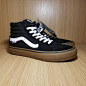 VANS PRO SKATE SK8 HI GUM生胶底黑色高帮翻毛皮滑板鞋-淘宝