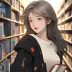 AI插画个人头像|图书馆女孩温柔+气质形象绘 - 小红书