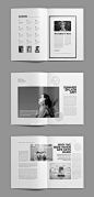 Minimal Magazine Design Template. 28 Custom Pages. A4  US Letter