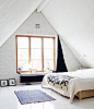 很简洁的北欧风的卧室，宽敞明亮,阁楼,卧室,白色,蜗居,温馨