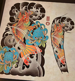 比利刺青TATTOO工作室采集到龙 鱼    刺青素材