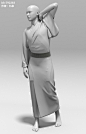 #SAI资源库# 九条制作的一组DAZStudio动态模型，和服男子的躺坐、站立等角度姿势，可学习参考！自己收藏，转需~