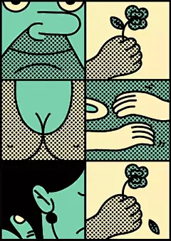 插画师/动画师 Simon Landrein 的作品偏重于波普风格。

他长期与著名品牌和媒体合作，单幅作品有着鲜明的主题和幽默的讽刺。而很多小篇幅的漫画就像是短篇小说一般，充满暴力、情色、欲望、悬疑。简单的结构，有着复杂的思考。