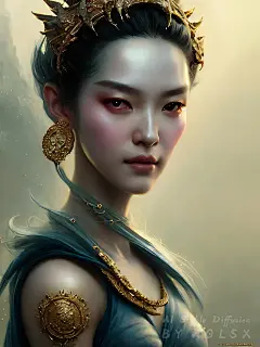 珍珠女孩水中精灵原画