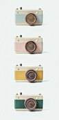 Toy cameras made of Guatambu, Incense wood and leather