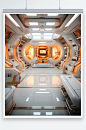 科技炫酷未来太空舱内部背景素材-众图网