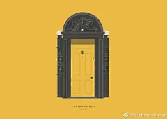 ※ Illustration ※ 爱尔兰插画家 Al Power 热爱都柏林的维多利亚式建筑，他由此绘制了一系列色彩明快的作品，令这种经典建筑的拱形门特色更加深入人心。 ​​​​ 