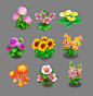 Flowers for casual games2, Uowls : Flowers for casual games2 by Uowls on ArtStation.