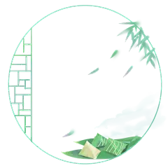 中国风卡通手绘绿色竹子水墨竹叶竹节