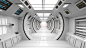 Futuristic corridor SCIFI - stock photo