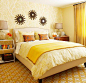 黄色温馨欧式田园卧室-装修效果图,装修图库-自造家