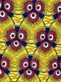 African Print Fabric/ Ankara  Yellow Pink Blue 'Living