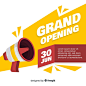 Flat grand opening background Free Vector