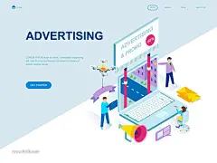 多种类型的时尚高端的2.5D等轴等距应用程序APP UI KITS开发着陆页海报插画banner设计模板大集合