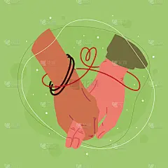 手牵命运的红绳