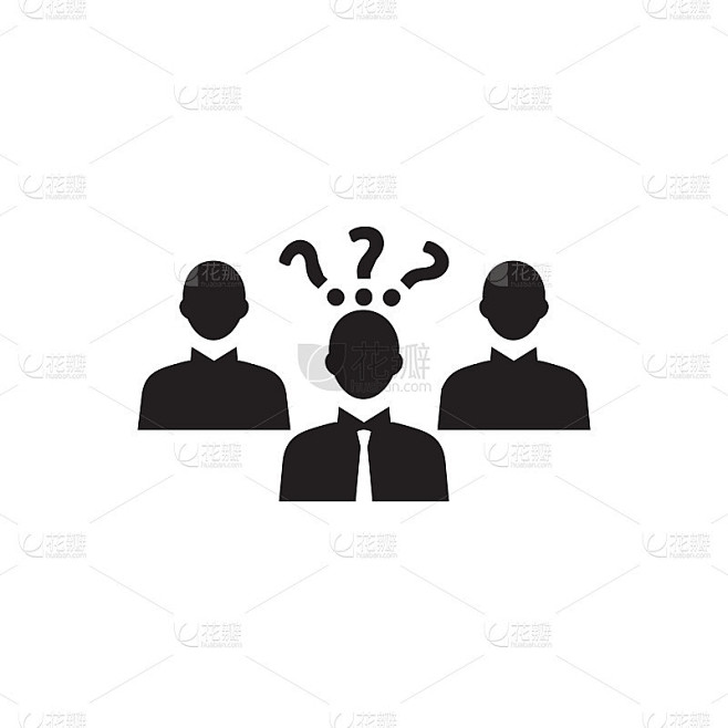 询问问题图标黑色矢量图