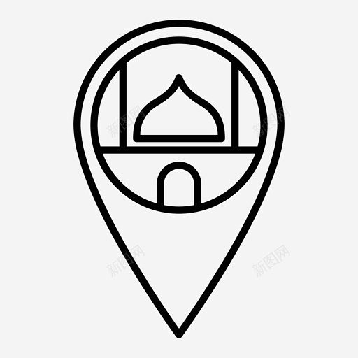 清真寺位置设计卡里姆 标志 UI图标 设...