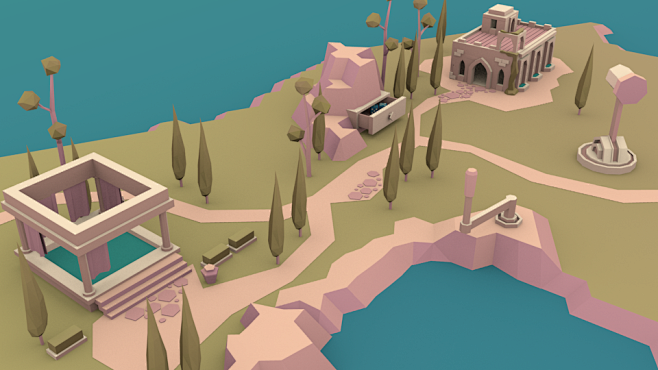 地形lowpoly低面低多边形lowpoly卡通图片