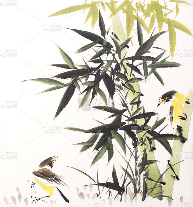 竹水墨画