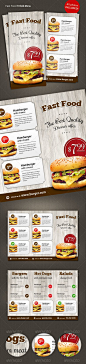 Trifold Fast Food Menu Flyer - Food Menus Print Templates | food | Pinterest