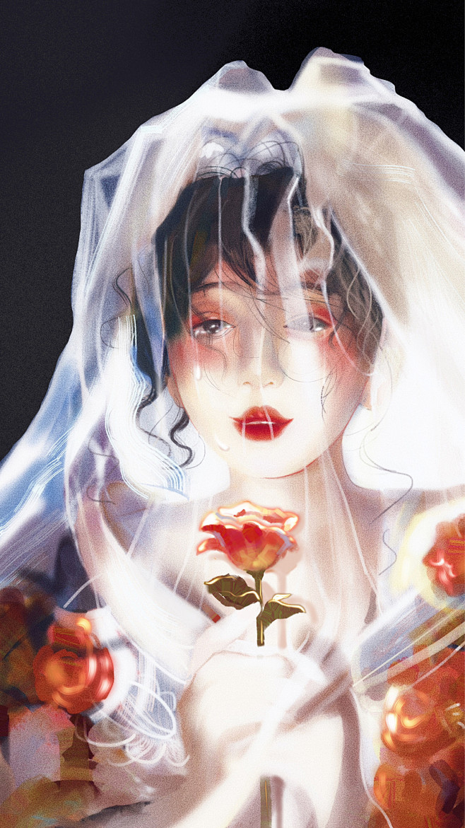 【玫瑰】_喜圆璇__插画师作品_涂鸦王国...