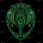 外星人,绿色,平衡折角灯,动物头,太空船,面具,茶碟,不明飞行物,绘制