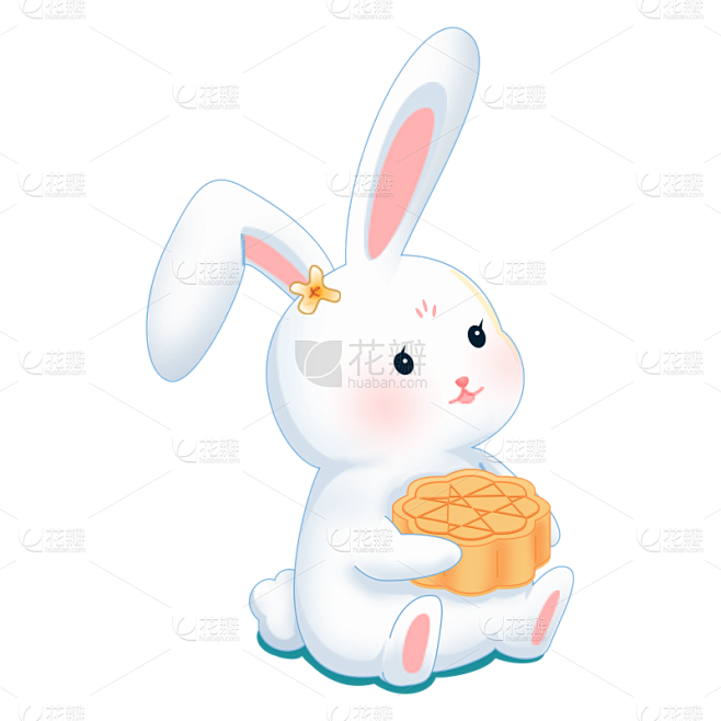 兔子中国风中秋节元素贴纸