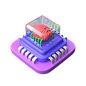 Brain Chip 3D Icon