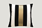Decorative Pillows, Cotton Black-White Throw pillow case with gold faux leather accent, 16"x16",  Cushion case, Toss pillow case.