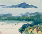 用最少的笔墨表达最美的风景，山水意境水彩画
画家 古元 ​ ​​​​