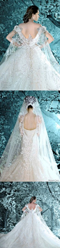 Michael Cinco Wedding Dresses 超完美的后背设计，这样的婚纱你喜欢吗