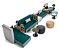 Canapé modulable avec rangements, tablettes, poufs, banquette, rideau... Bikini Island Landscape - Moroso: